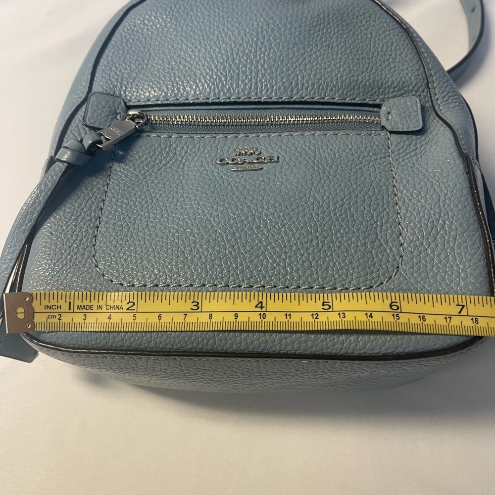 Coach Blue  Pebble Leather Mini Backpack - Picture 13 of 16